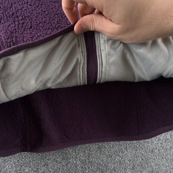 North Face Jacket Women Full Zip Fleece Soft Purple Logo Medium Long Sleeve - Picture 11 of 16